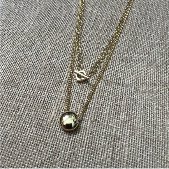 NEW MADEWELL Two-Pack Toggle Necklace Set Pale Gold minimal gift - Picture 7 of 8